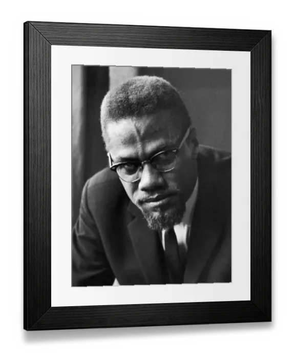 Framed Print : Malcolm X African-American Muslim minister and human rights activist seen here shortly