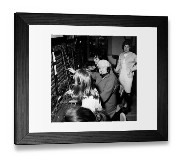 Framed Print : Mrs. Florrie Smith is 79 and believed to be the oldest hello girl