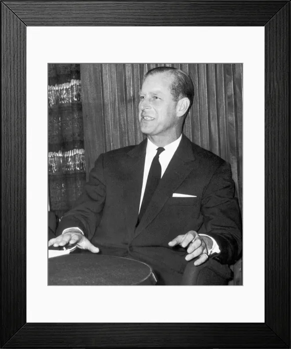 Framed Print : Prince Philip is pictured here during the recording seesion
