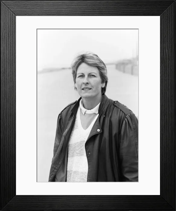 Framed Print : Janet Ross, former Secretary of actress Julie Goodyear, October 1986