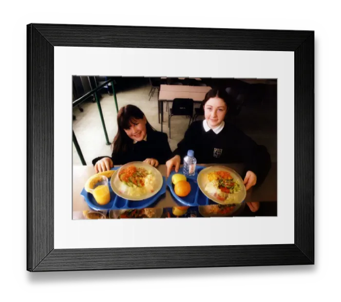 Framed Print : Youngsters at four Wearside schools were tucking into healthy meals