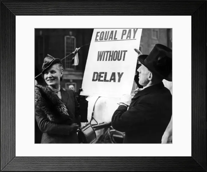 Framed Print : Dr Edith Summerskill MP for Fulham West seen here outside the Houses of Parliament after Framed Print : Dr Edith Summerskill MP for Fulham West seen here outside the Houses of Parliament after