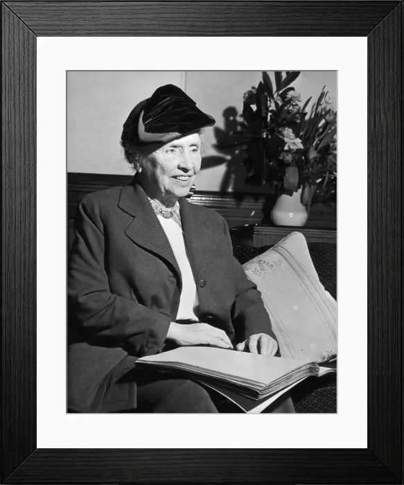 Framed Print : Helen Keller who overcame being blind and deaf to become one of the 20th century Framed Print : Helen Keller who overcame being blind and deaf to become one of the 20th century