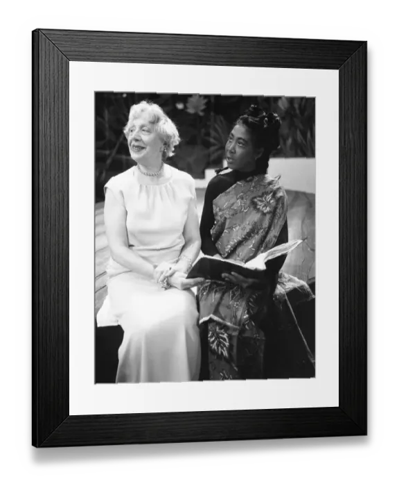Framed Print : Dame Edith Evans and Mona Hammond who both star in the play Black Girl In Search of God