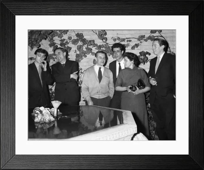 Framed Print : left-right, Bill Hopkins, John Wain, British film and theatre Director Lindsay Anderson Framed Print : left-right, Bill Hopkins, John Wain, British film and theatre Director Lindsay Anderson