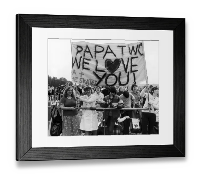 Framed Print : Congregation at Pope John Paul II Mass at Heaton Park, Manchester, Monday 31st May 1982 Framed Print : Congregation at Pope John Paul II Mass at Heaton Park, Manchester, Monday 31st May 1982