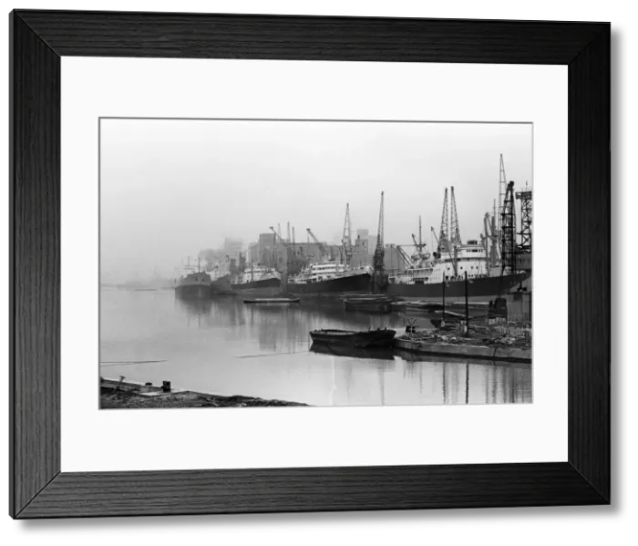 Framed Print : Ships in Victoria Dock pool of London, 21st November 1964 Framed Print : Ships in Victoria Dock pool of London, 21st November 1964