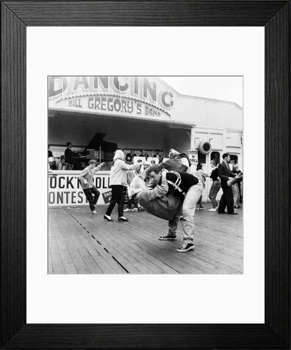 Framed Print : Daily Mirror Blackpool Week. Couple dancing to Bill Gregorys band. August 1958 Framed Print : Daily Mirror Blackpool Week. Couple dancing to Bill Gregorys band. August 1958