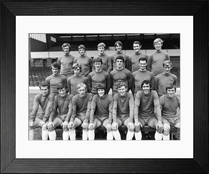 Framed Print : Birmingham City pose for a team group photograph before the start of the 1970 - 1971