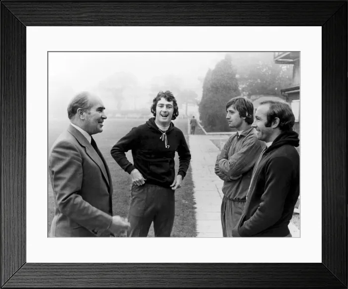 Framed Print : Birmingham City director and acting manager Alf Ramsey offers advice to players Trevor