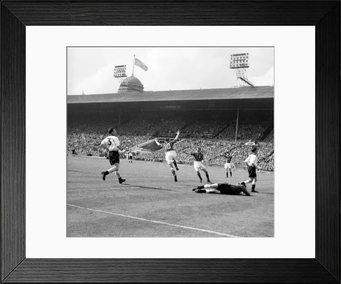 Framed Print : 1956 FA Cup Final. Manchester City 3 v. Birmingham City 1 at Wembley Stadium in London Framed Print : 1956 FA Cup Final. Manchester City 3 v. Birmingham City 1 at Wembley Stadium in London