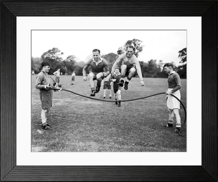 Framed Print : Birmingham City training at Elmdon. Round the sticks team dribbling game Framed Print : Birmingham City training at Elmdon. Round the sticks team dribbling game