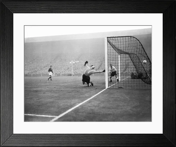 Framed Print : Englands goalkeeper Gilbert Merrick is unable to prevent Hungry scoring a goal Framed Print : Englands goalkeeper Gilbert Merrick is unable to prevent Hungry scoring a goal