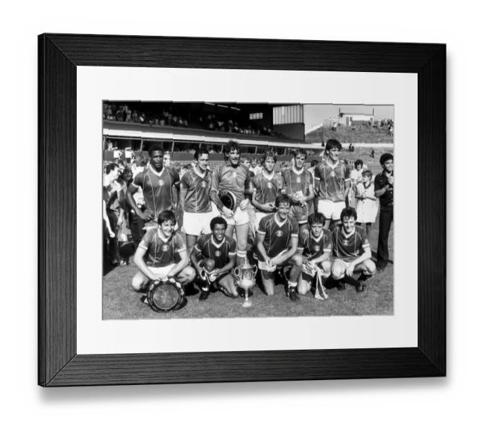 Framed Print : Birmingham City players celebrate after their victory over arch rivals Aston Villa in