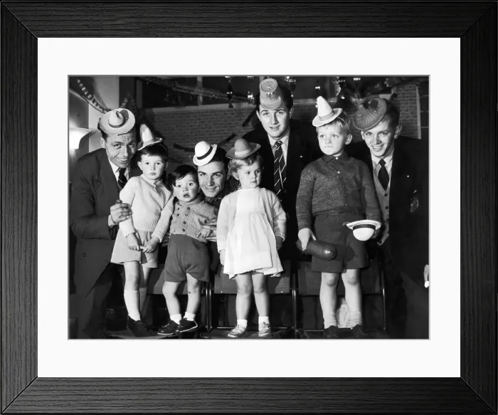 Framed Print : Birmingham City football club Christmas Party. Footballers Peter Murphy, Eddie Brown Framed Print : Birmingham City football club Christmas Party. Footballers Peter Murphy, Eddie Brown