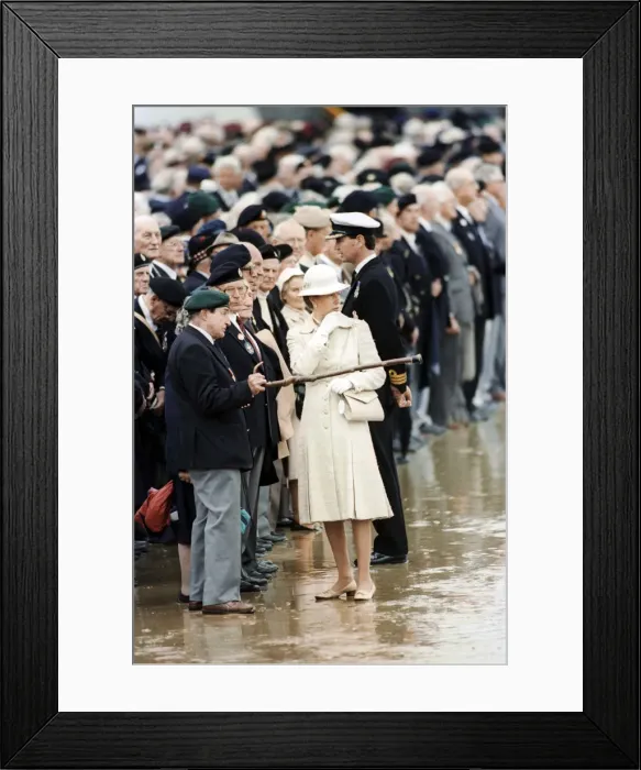 Framed Print : D Day 50th Anniversary, Omaha Beach, Normandy, France. 6th June 1994. Princess Anne Framed Print : D Day 50th Anniversary, Omaha Beach, Normandy, France. 6th June 1994. Princess Anne