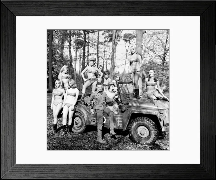 Framed Print : Filming, The Magnificent Two, on location in Black Park Country Park, Wexham