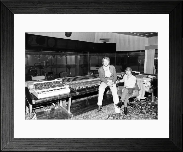Framed Print : Swedish pop group ABBA consisting of Agnetha Faltskog, Bjorn Ulvaeus, Benny Andersson and Anni-Frid Lyngstad, in London. Pictured, Bjorn Ulvaeus and Benny Andersson in a studio. 19th October 1980 Framed Print : Swedish pop group ABBA consisting of Agnetha Faltskog, Bjorn Ulvaeus, Benny Andersson and Anni-Frid Lyngstad, in London. Pictured, Bjorn Ulvaeus and Benny Andersson in a studio. 19th October 1980