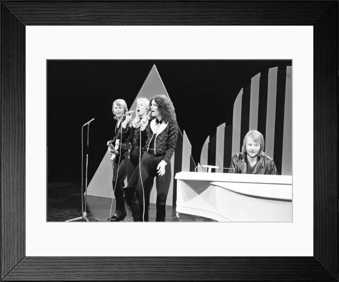 Framed Print : Swedish pop group Abba seen here performing on the Mike Yarwood Christmas Show. December 1978