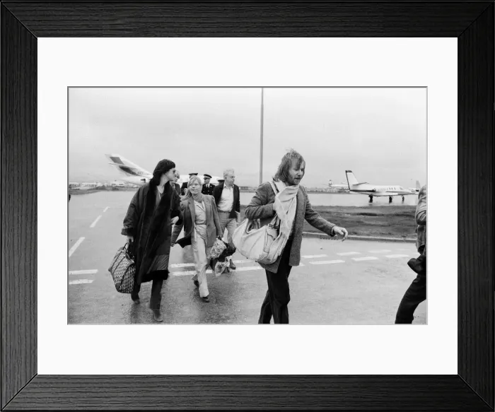 Framed Print : Swedish pop group ABBA consisting of Agnetha Faltskog, Bjorn Ulvaeus