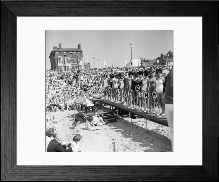 Framed Print : Bathing Beauty Competition, Daily Mirror Blackpool Week 1963. August 1963 Framed Print : Bathing Beauty Competition, Daily Mirror Blackpool Week 1963. August 1963