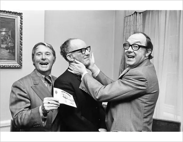 Eric Morecambe and Ernie Wise present 22 member Pools Syndicate from Dewsbury Engineering