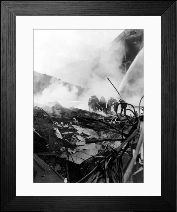 Framed Print : World War Two - Second World War - The ruins after a German air raid on a North East of
