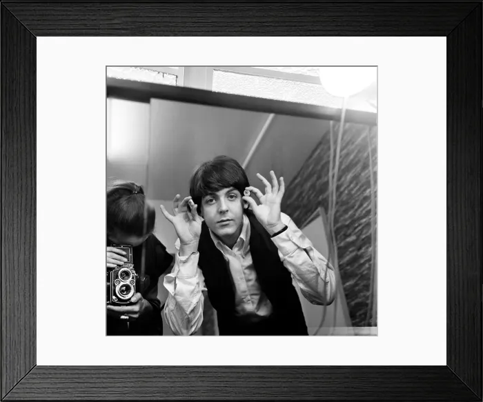 Framed Print : The Beatles pose for pictures during filming of A Hard Day Framed Print : The Beatles pose for pictures during filming of A Hard Day