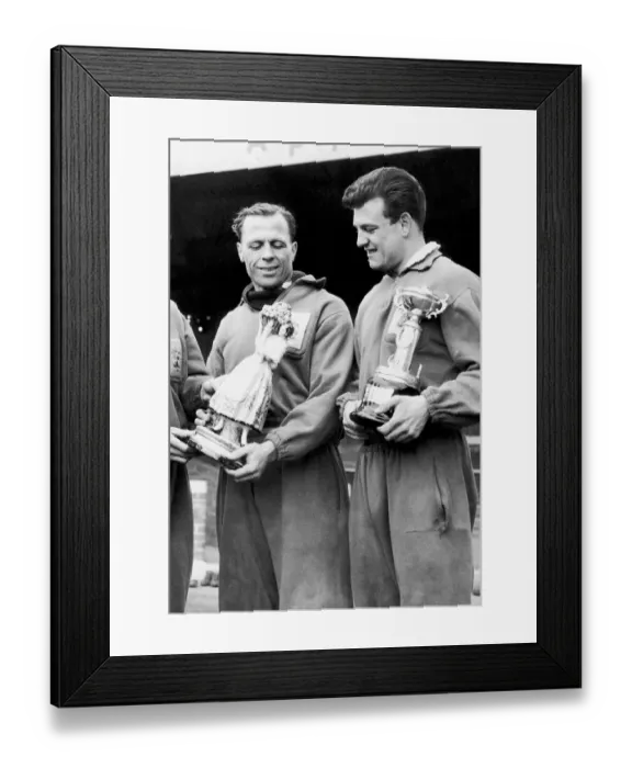 Framed Print : Birmingham City players showing of the many interesting souvenirs Framed Print : Birmingham City players showing of the many interesting souvenirs