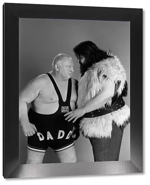 Wrestler Shirley Crabtree alias Big Daddy faces up to fellow British wrestler Martin