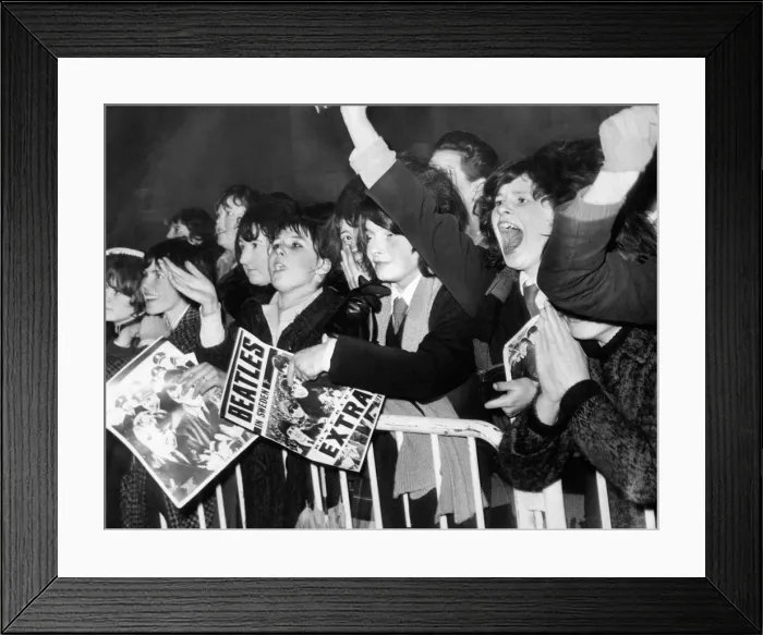 Framed Print : Another screaming welcome awaited the Beatles when they visited the Midlands again - this Framed Print : Another screaming welcome awaited the Beatles when they visited the Midlands again - this
