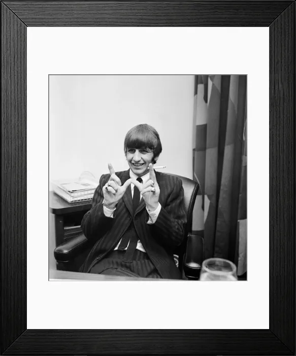 Framed Print : The Beatles drummer Ringo Starr is happy to speak to the press after the birth of his 8oz Framed Print : The Beatles drummer Ringo Starr is happy to speak to the press after the birth of his 8oz