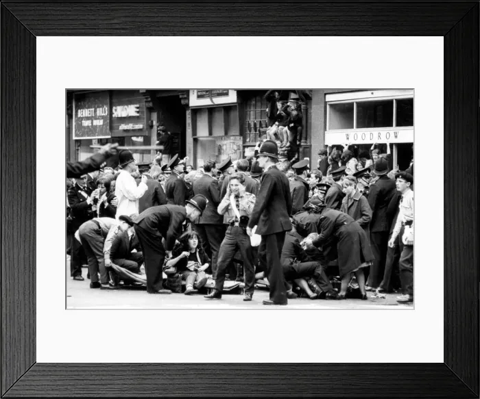 Framed Print : The Beatles in Liverpool, Friday 10th July 1964. Back home for evening premiere of Framed Print : The Beatles in Liverpool, Friday 10th July 1964. Back home for evening premiere of