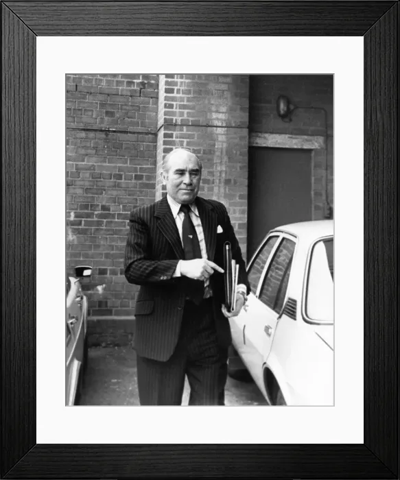Framed Print : Birmingham City manager Sir Alf Ramsey held a press conference at the Birmingham training Framed Print : Birmingham City manager Sir Alf Ramsey held a press conference at the Birmingham training