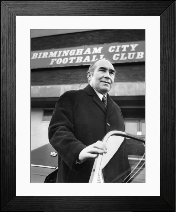 Framed Print : Birmingham City manager Sir Alf Ramsey arrives at St Andrews, the clubs home ground Framed Print : Birmingham City manager Sir Alf Ramsey arrives at St Andrews, the clubs home ground