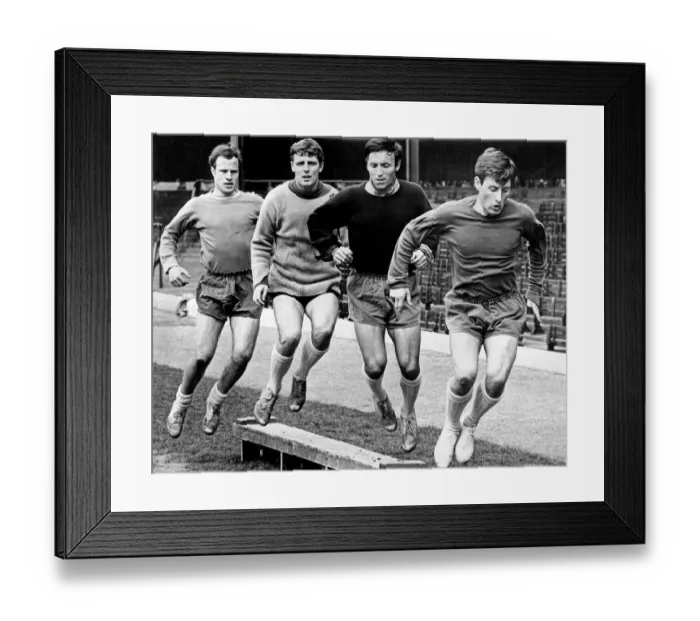 Framed Print : Birmingham City players Foster, pickering, Bridges and Murray get in a non stop training Framed Print : Birmingham City players Foster, pickering, Bridges and Murray get in a non stop training