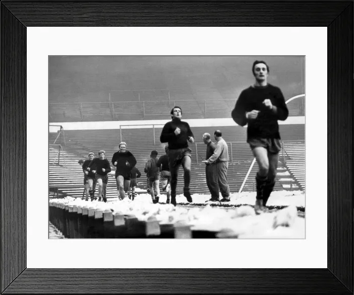 Framed Print : Birmingham City team training at St Andrews but conditions were so bad they moved indoors