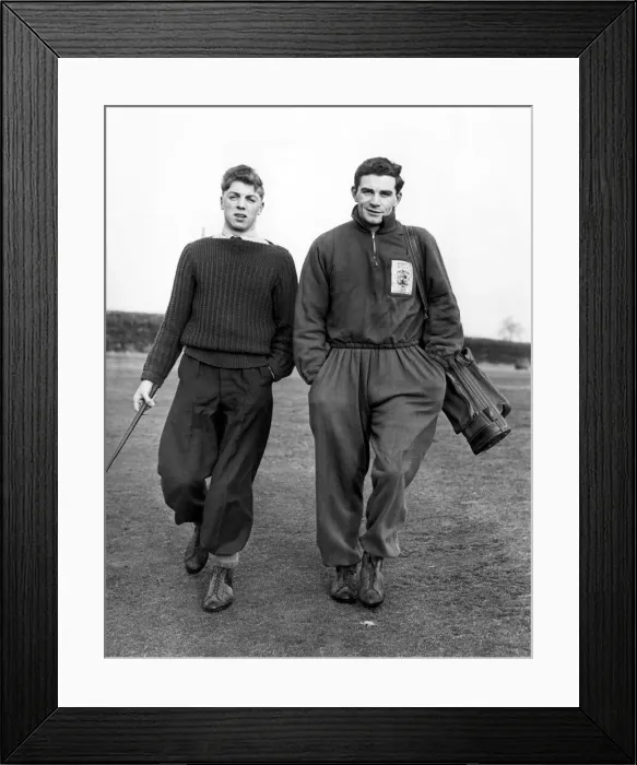 Framed Print : Birmingham City footballer Eddie Brown during a round of golf. 5th January 1957