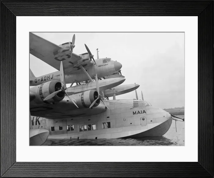 Framed Print : The Short-Mayo composite aircraft comprised the Short S