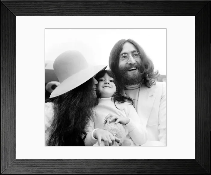 Framed Print : Beatle John Lennon and his wife Yoko Ono left Heathrow Airport London to fly to Framed Print : Beatle John Lennon and his wife Yoko Ono left Heathrow Airport London to fly to