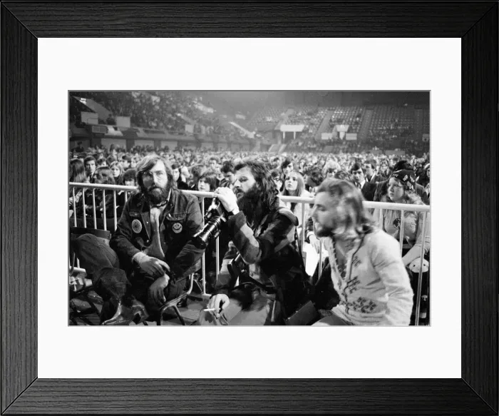 Framed Print : Former Beatles drummer Ringo Starr with his camera at a T-Rex concert at Empire Pool in