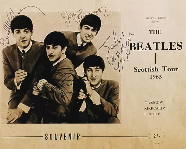 Beatles souvenir programme from their gigs at Glasgow, Kirkcaldy