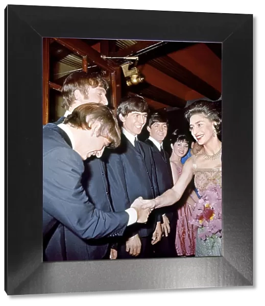 HRH Princess Margaret meets The Beatles at the Royal Variety Show November 1963