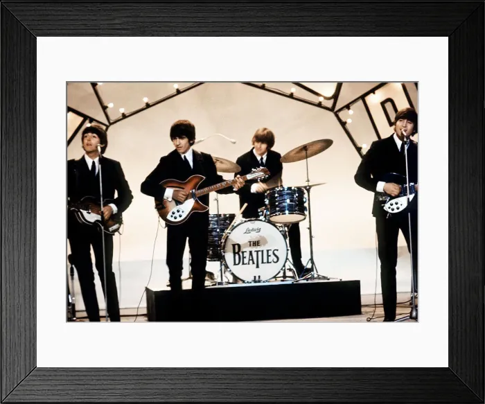 Framed Print : Beatles on stage in Blackpool for their appearnace on the Blackpool Night Out TV show 19