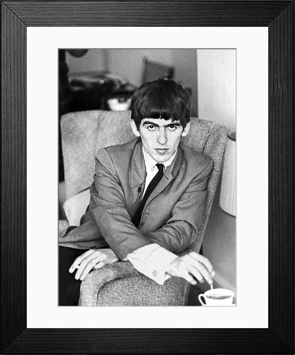 Framed Print : George Harrison pictured at the London residence of Daily Mirror Framed Print : George Harrison pictured at the London residence of Daily Mirror