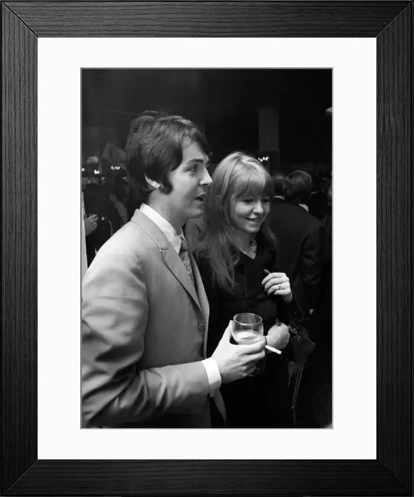 Framed Print : Paul McCartney amd his girlfriend Jane Asher at a launch party to celebrate the the Apple Framed Print : Paul McCartney amd his girlfriend Jane Asher at a launch party to celebrate the the Apple