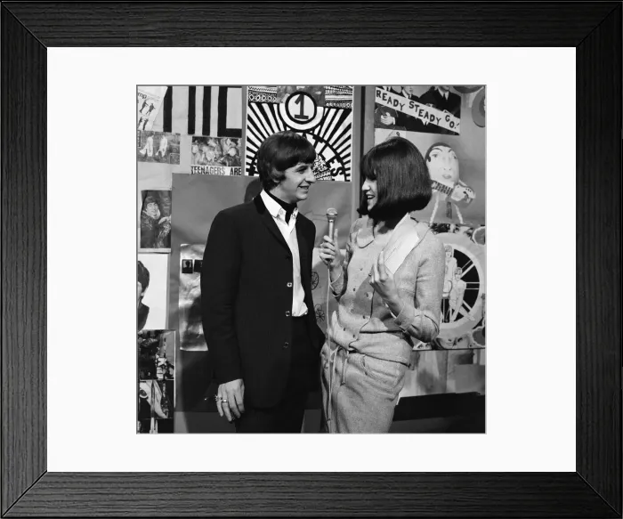 Framed Print : Ringo Starr interviewed by hostess Cathy McGowan on the set of TV show Ready Framed Print : Ringo Starr interviewed by hostess Cathy McGowan on the set of TV show Ready