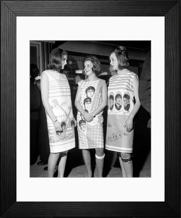 Framed Print : Beatles fans Jane Cameron, Rosemary Elphinstone and Phillippa Van Steraubenzeezo model Framed Print : Beatles fans Jane Cameron, Rosemary Elphinstone and Phillippa Van Steraubenzeezo model