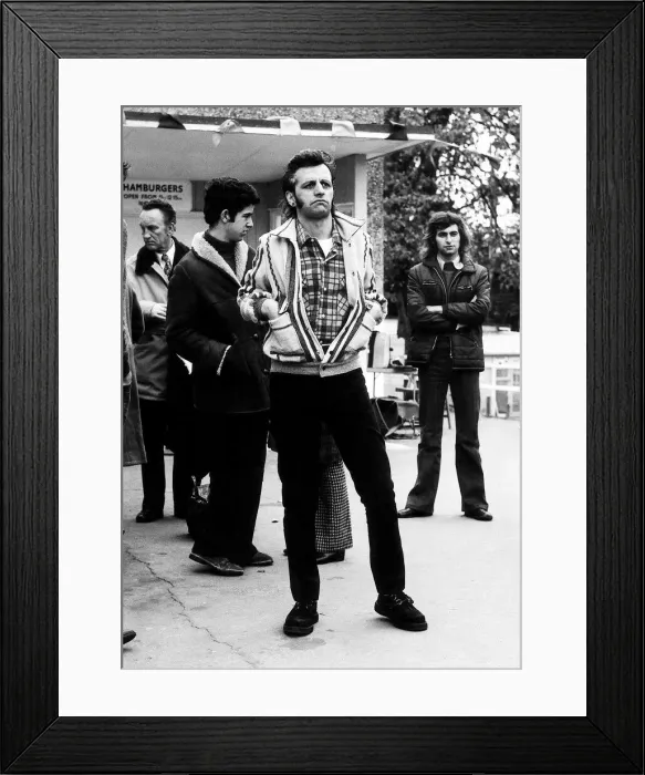Framed Print : Former Beatles drummer Ringo Starr dressed in the late 50 Framed Print : Former Beatles drummer Ringo Starr dressed in the late 50