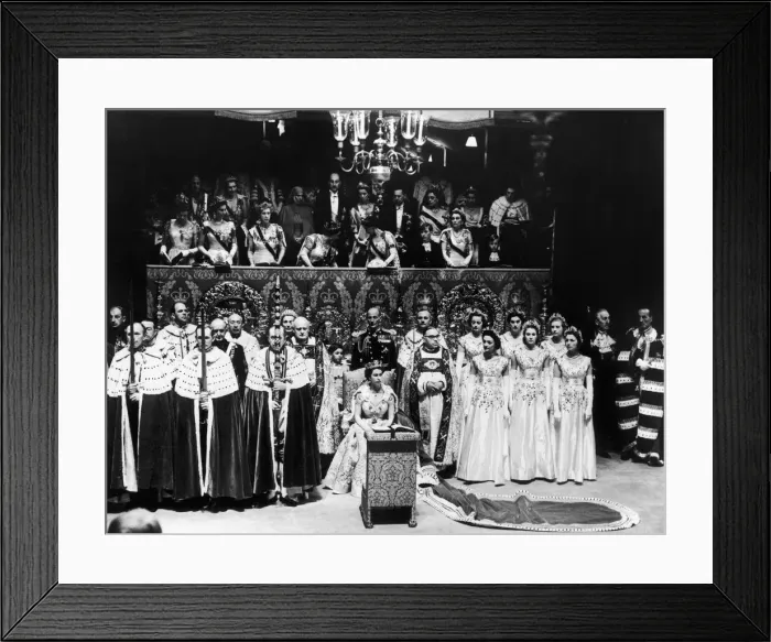Framed Print : The Coronation of Queen Elizabeth II was the ceremony in which the newly ascended monarch